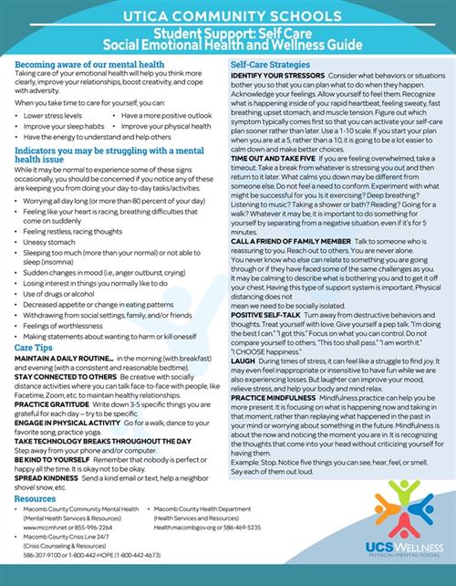 Student Suppport: Self Care